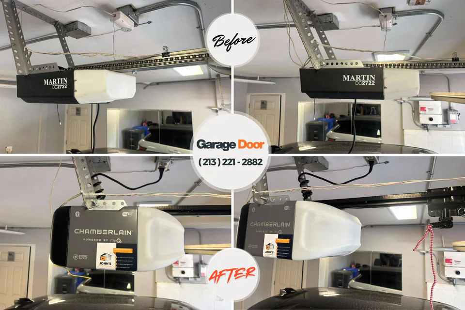 Before and after: garage door repair East Rutherford, NJ